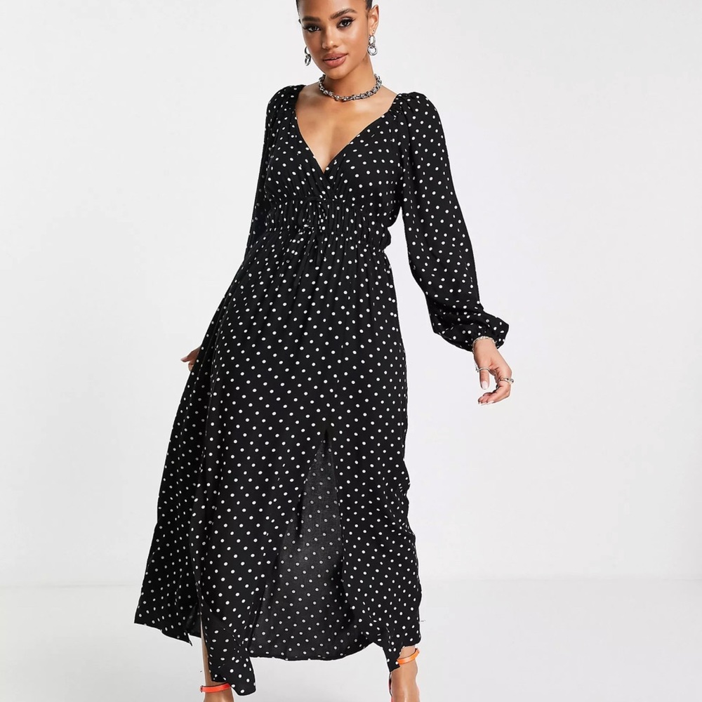 Polka dot long dress